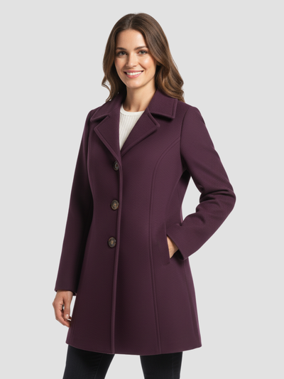 EULENA | ABRIGO DE MUJER CUELLO ALTO – ELEGANCIA LIMPIA Y ABRIGO LIGERO