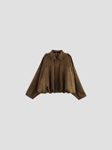 MAELIA | CHAQUETA OVERSIZE DE ANTE PARA MUJER – ELEGANCIA CONTEMPORÁNEA Y SILUETA RELAJADA