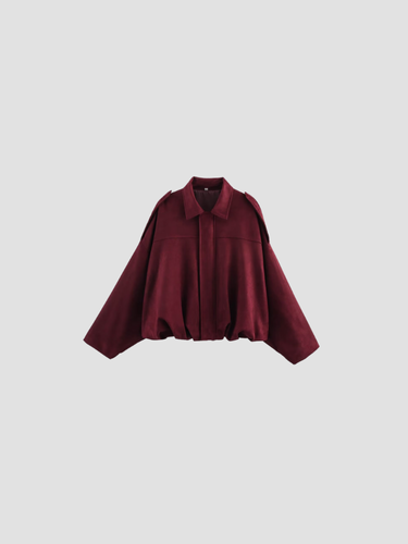 MAELIA | CHAQUETA OVERSIZE DE ANTE PARA MUJER – ELEGANCIA CONTEMPORÁNEA Y SILUETA RELAJADA