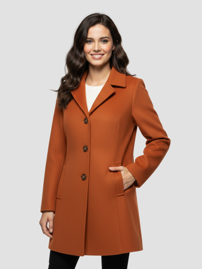 EULENA | ABRIGO DE MUJER CUELLO ALTO – ELEGANCIA LIMPIA Y ABRIGO LIGERO