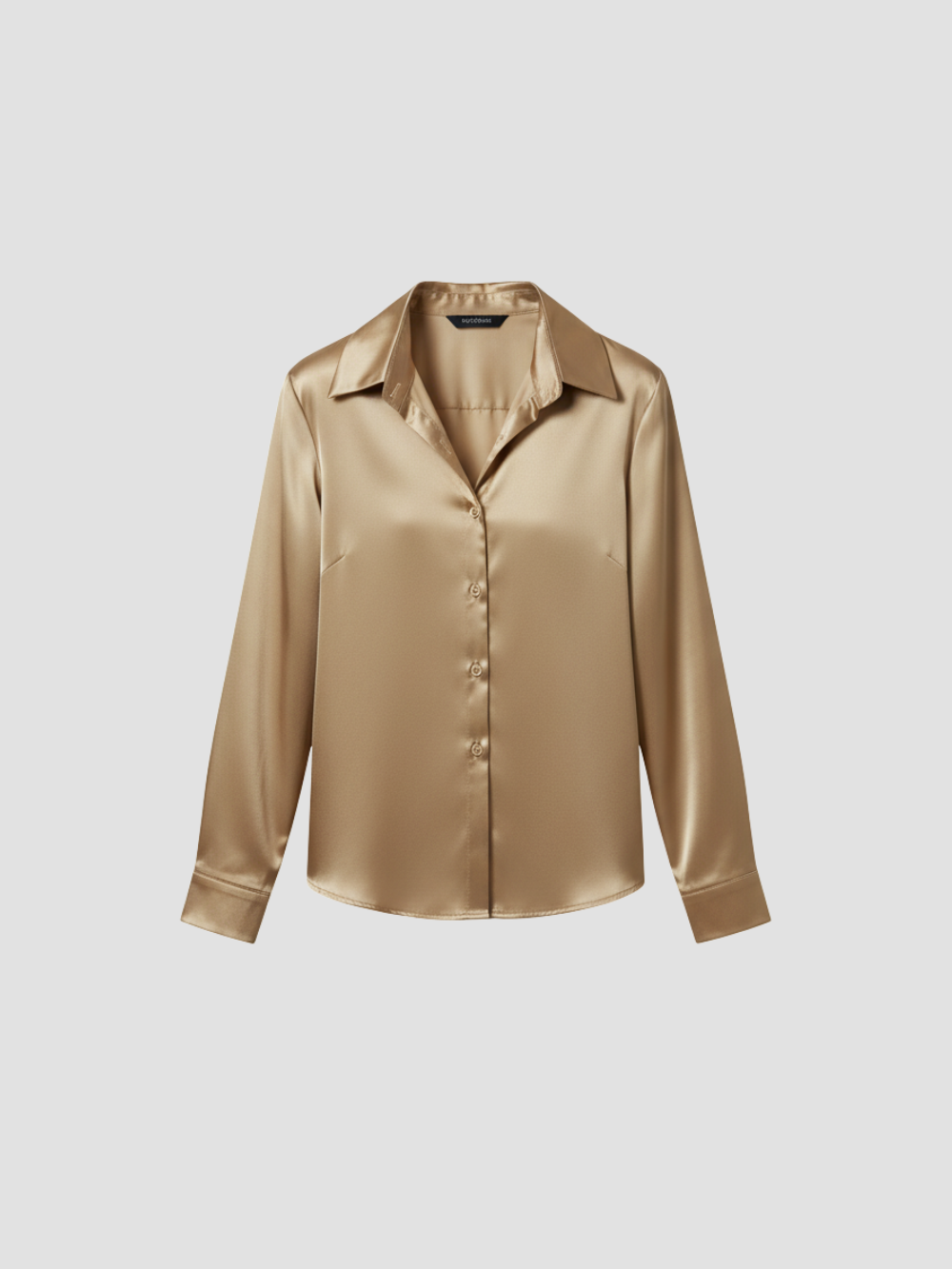 SOLENNE | BLUSA DE SATÉN PARA MUJER – ELEGANCIA ATEMPORAL CON ACABADO LUMINOSO