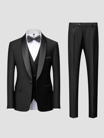 LEANDRO | TRAJE DE HOMBRE | SOLAPA SATINADA Y CORTE IMPECABLE