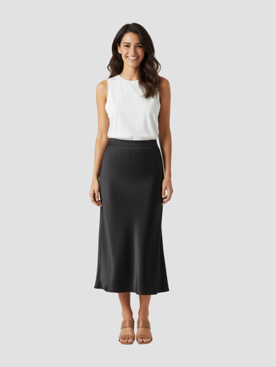 ADRIANA | FALDA LARGA DE MUJER | SATÉN FLUIDO Y ELEGANCIA MINIMALISTA