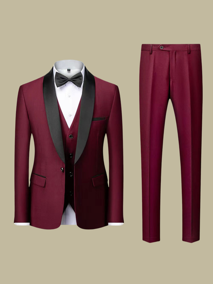 LEANDRO | TRAJE DE HOMBRE | SOLAPA SATINADA Y CORTE IMPECABLE