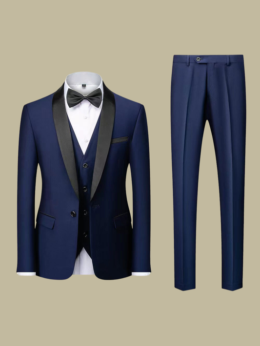 LEANDRO | TRAJE DE HOMBRE | SOLAPA SATINADA Y CORTE IMPECABLE