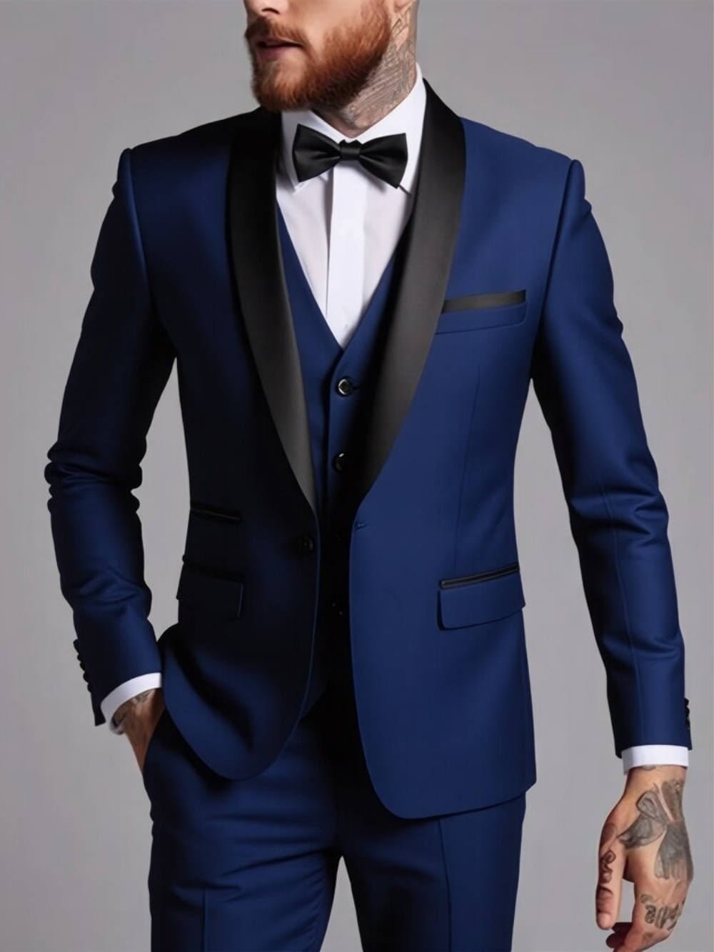 LEANDRO | TRAJE DE HOMBRE | SOLAPA SATINADA Y CORTE IMPECABLE