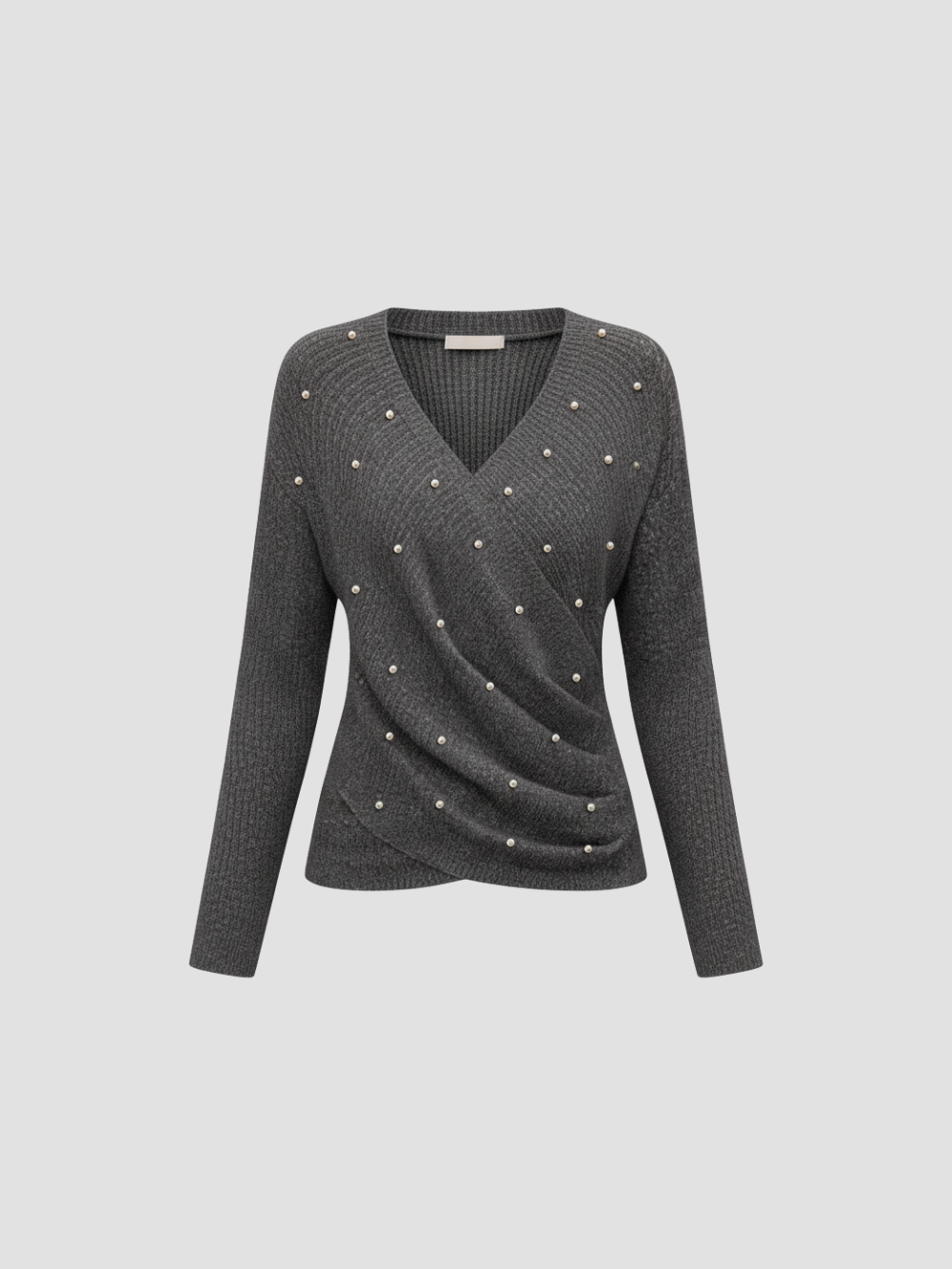 MARISEL | SUÉTER DE MANGA LARGA CON PERLAS – ENCANTO ENVOLVENTE Y CAÍDA ESBELTA