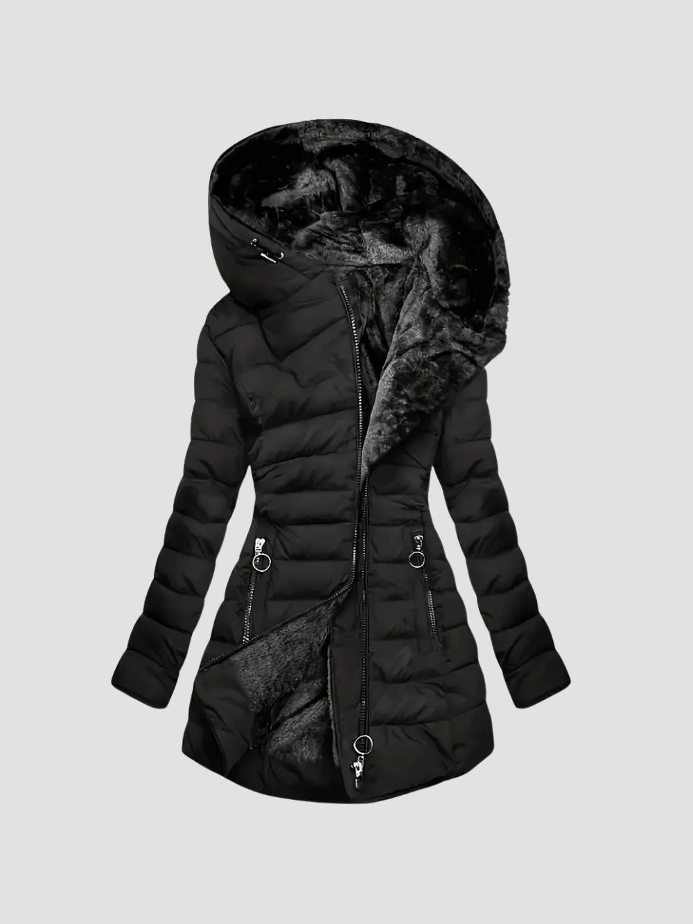 AVERLUNA | ABRIGO LARGO PARA MUJER – INTERIOR DE FELPA Y ESTILO REFINADO