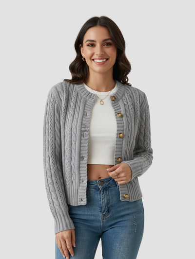 SOFÍA | CÁRDIGAN DE MUJER | PUNTO TRENZADO Y ELEGANCIA CLÁSICA