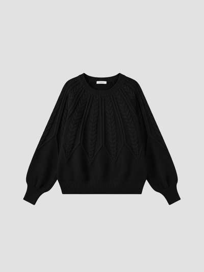 ELYNDRA | JERSEY DE PUNTO TRENZADO OVERSIZE – COMODIDAD ACOGEDORA Y ESTILO MODERNO