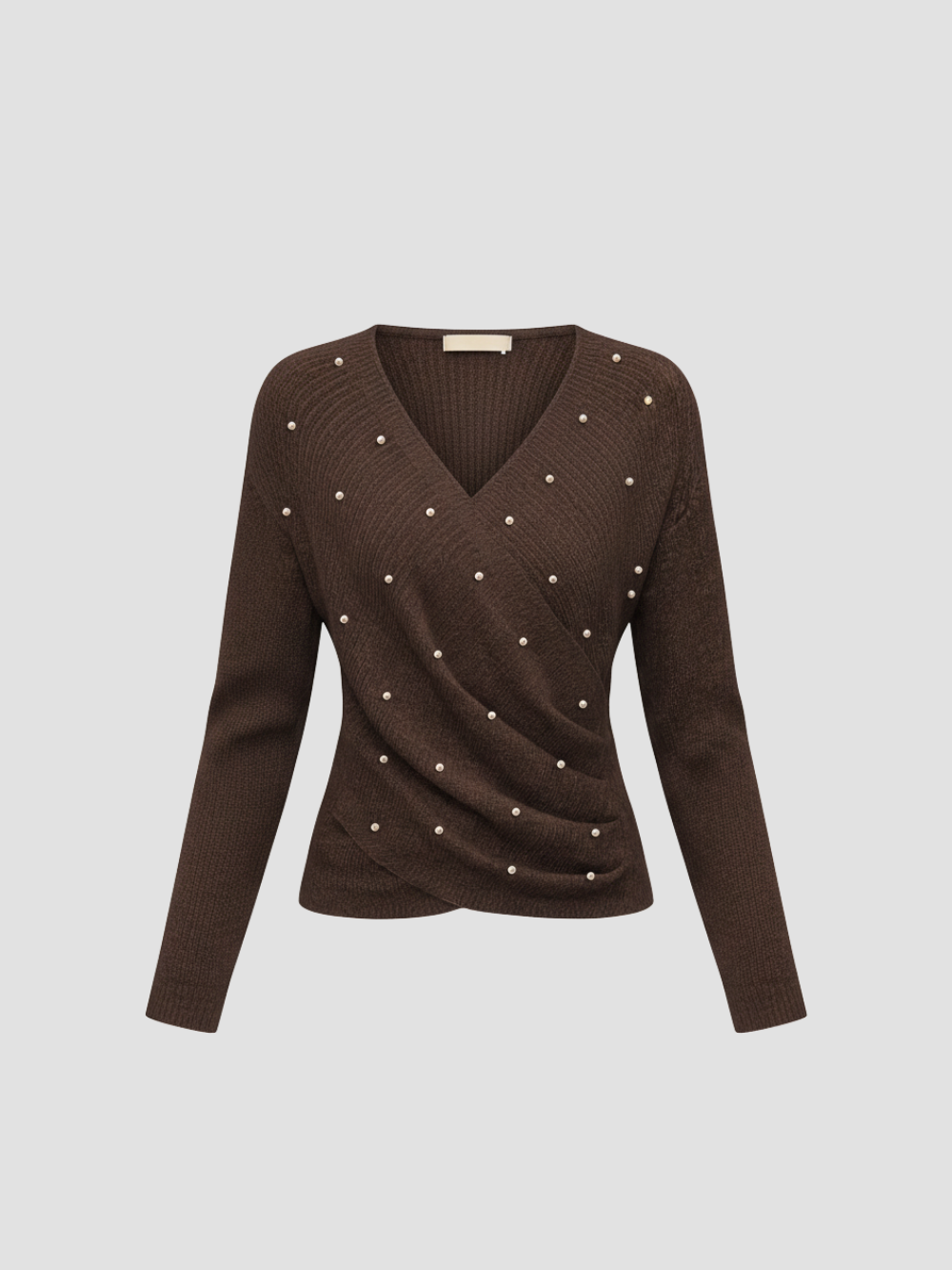 MARISEL | SUÉTER DE MANGA LARGA CON PERLAS – ENCANTO ENVOLVENTE Y CAÍDA ESBELTA