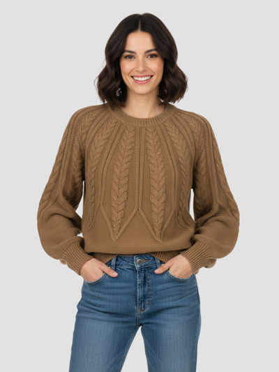 ELYNDRA | JERSEY DE PUNTO TRENZADO OVERSIZE – COMODIDAD ACOGEDORA Y ESTILO MODERNO
