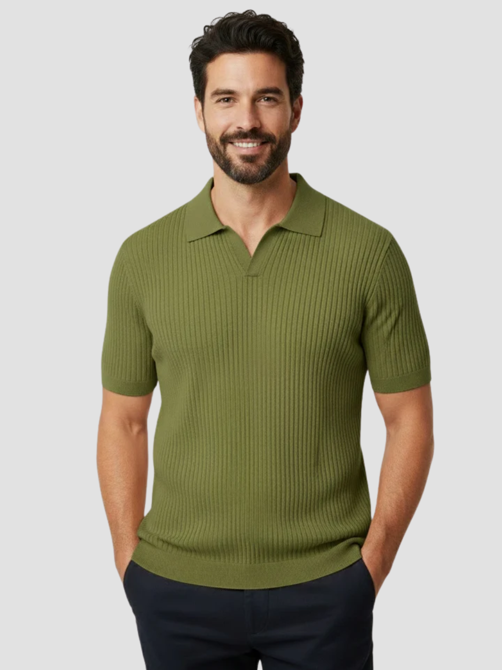 BRUNO | POLO ACANALADO HOMBRE | TOQUE LIGERO Y ATEMPORAL