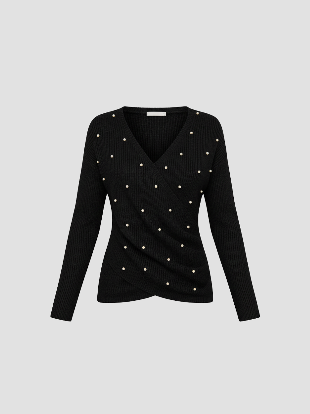 MARISEL | SUÉTER DE MANGA LARGA CON PERLAS – ENCANTO ENVOLVENTE Y CAÍDA ESBELTA