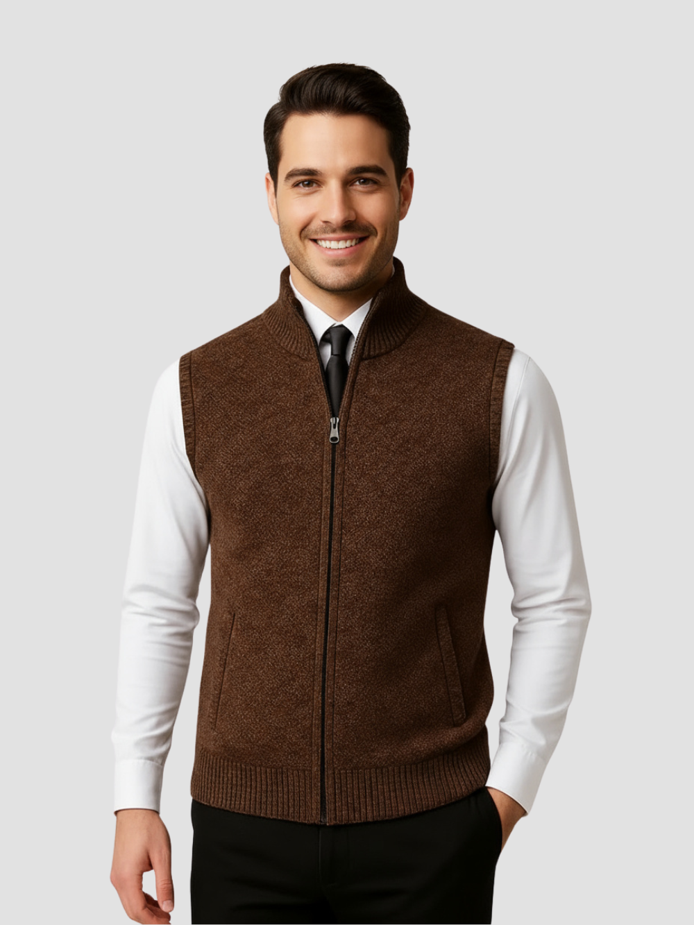 ULLOA | CHALECO DE PUNTO CON CREMALLERA | FUNCIONALIDAD MODERNA