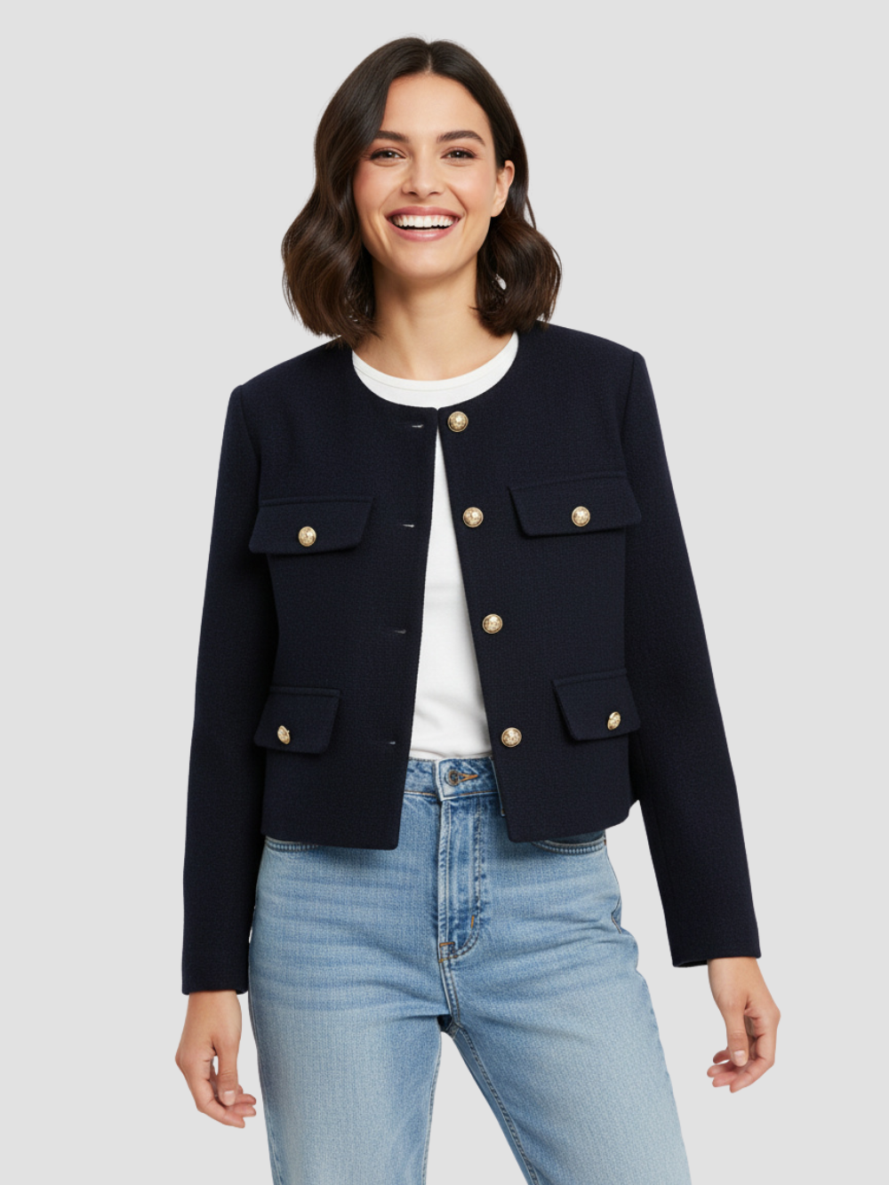 PALOMA | BLAZER DE MUJER | CORTO CON BOTONES DORADOS