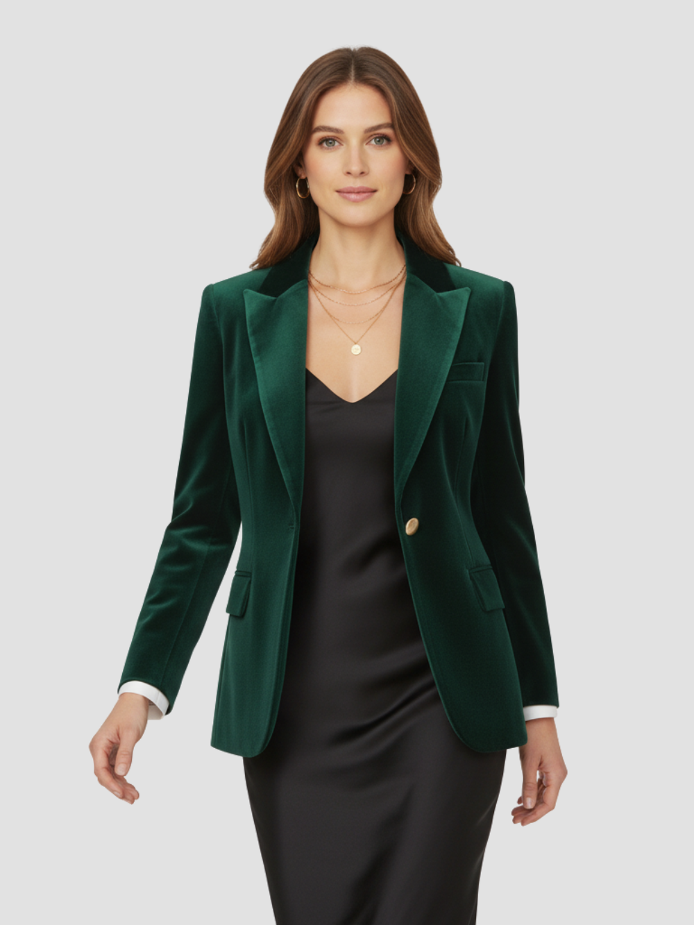 VALENTISSE | BLAZER DE TERCIOPELO PARA MUJER – ESTRUCTURA LUJOSA Y CHIC ATEMPORAL