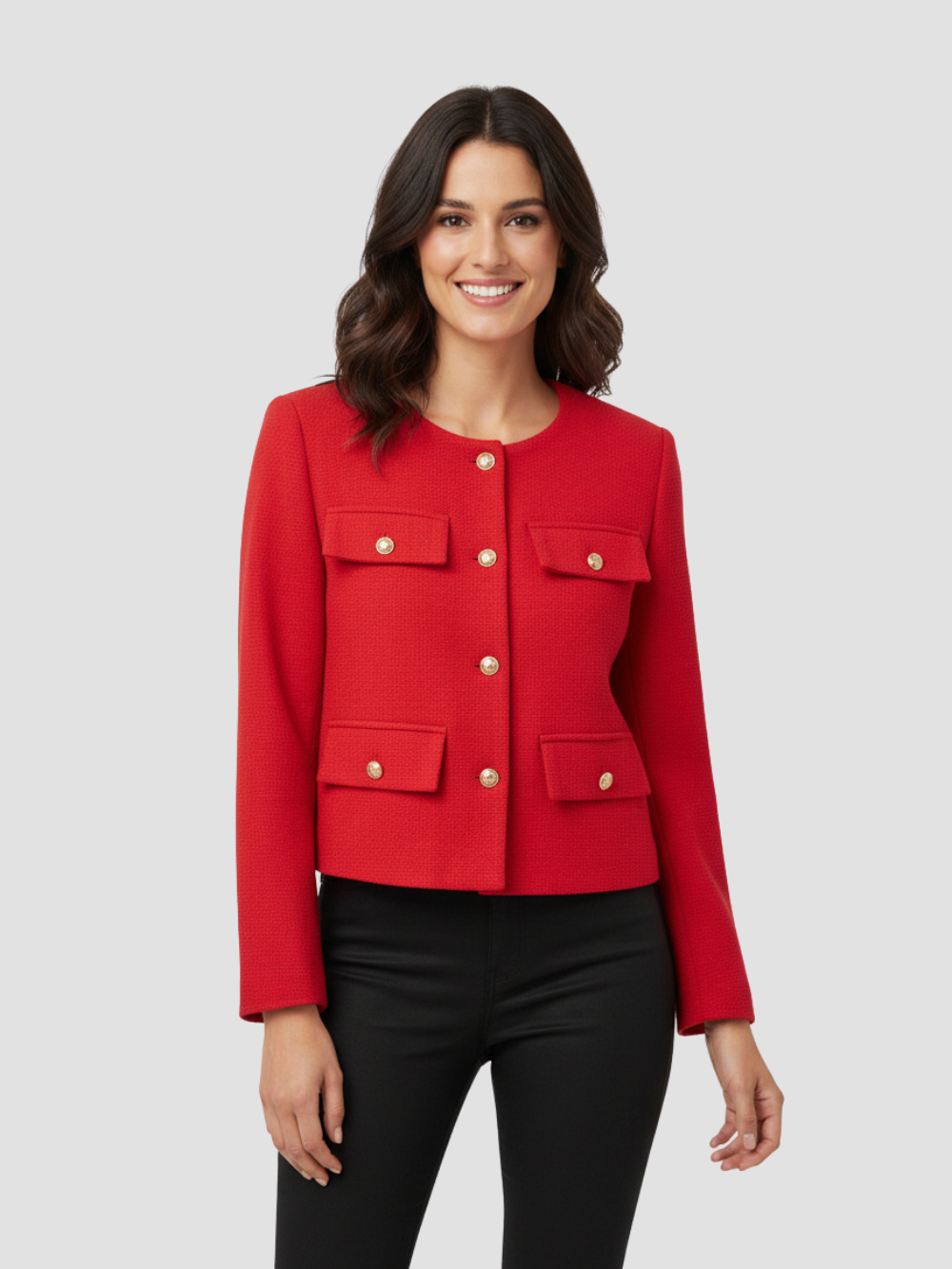 PALOMA | BLAZER DE MUJER | CORTO CON BOTONES DORADOS