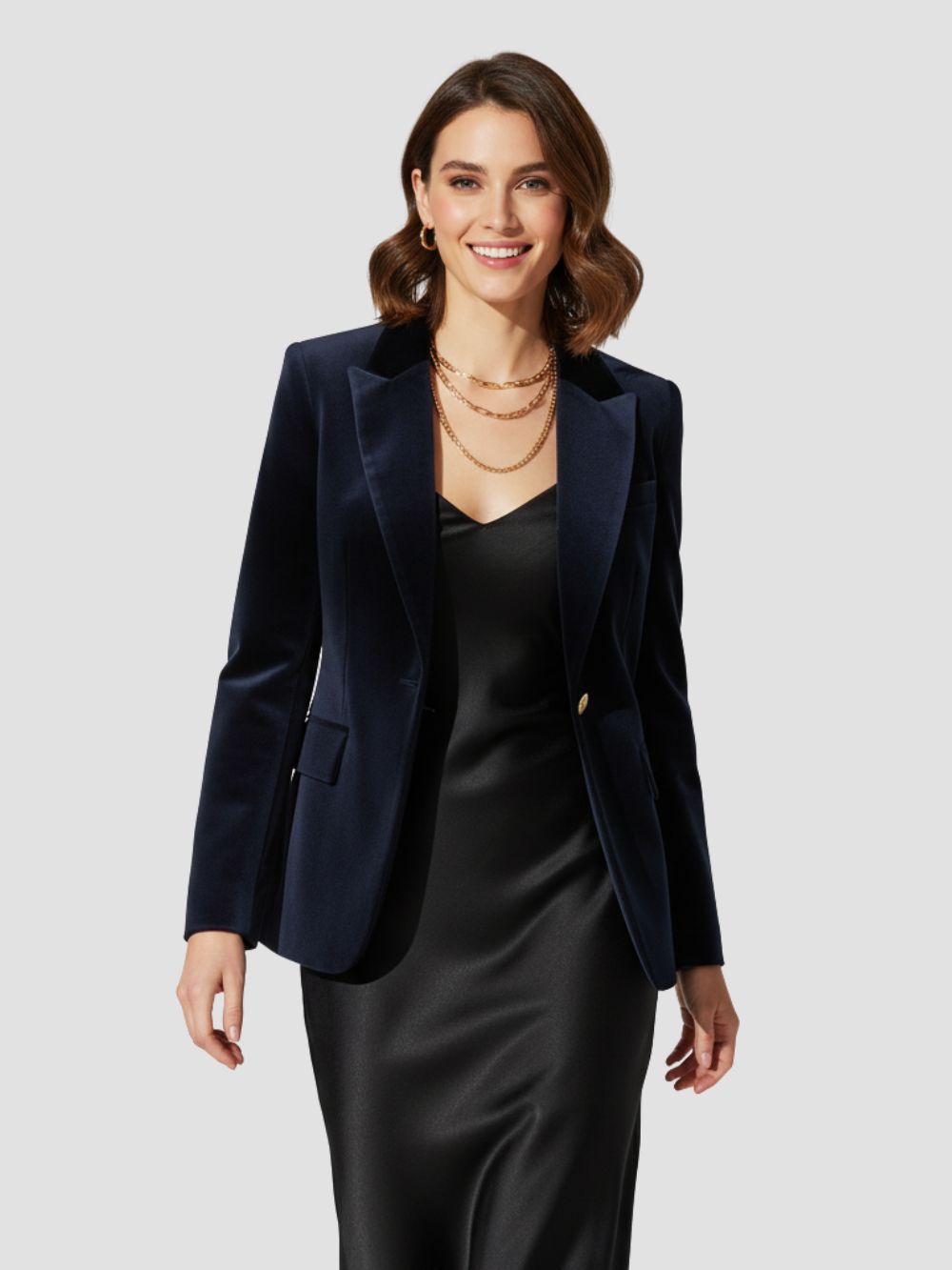 VALENTISSE | BLAZER DE TERCIOPELO PARA MUJER – ESTRUCTURA LUJOSA Y CHIC ATEMPORAL