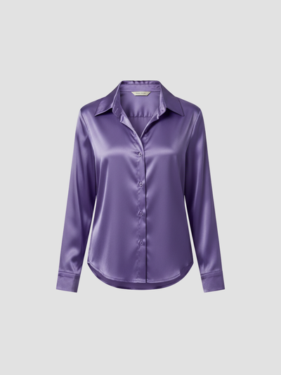 SOLENNE | BLUSA DE SATÉN PARA MUJER – ELEGANCIA ATEMPORAL CON ACABADO LUMINOSO