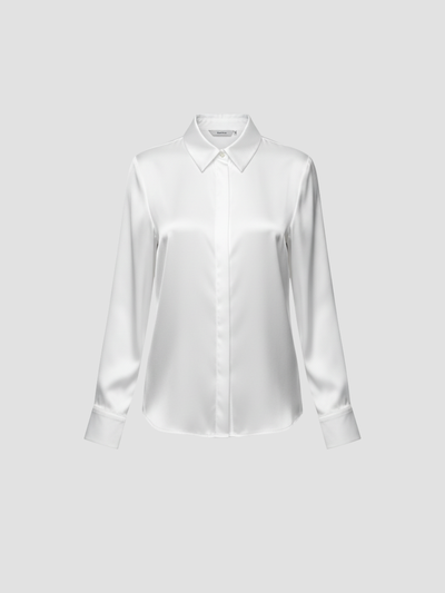 SOLENNE | BLUSA DE SATÉN PARA MUJER – ELEGANCIA ATEMPORAL CON ACABADO LUMINOSO