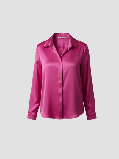 SOLENNE | BLUSA DE SATÉN PARA MUJER – ELEGANCIA ATEMPORAL CON ACABADO LUMINOSO