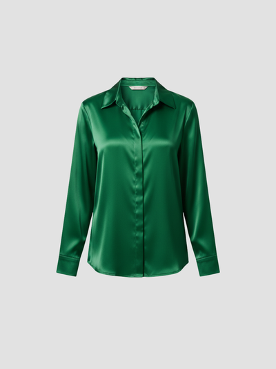SOLENNE | BLUSA DE SATÉN PARA MUJER – ELEGANCIA ATEMPORAL CON ACABADO LUMINOSO