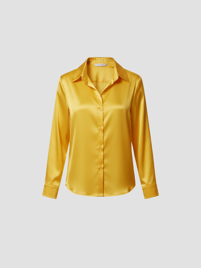 SOLENNE | BLUSA DE SATÉN PARA MUJER – ELEGANCIA ATEMPORAL CON ACABADO LUMINOSO