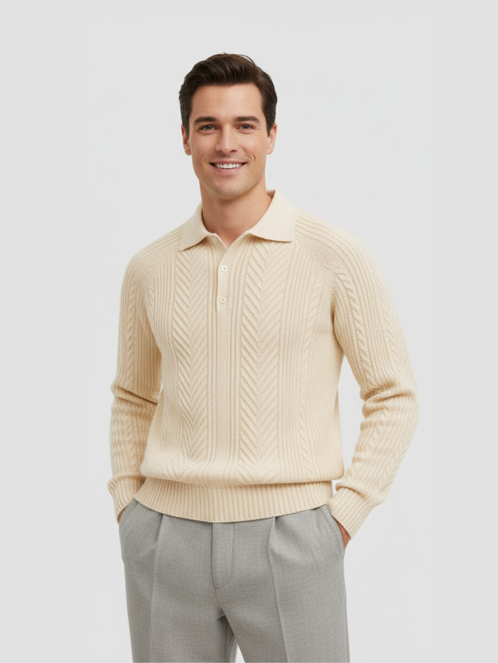 QUIROGA | POLO DE PUNTO | ESTILO CLÁSICO CON PATRÓN