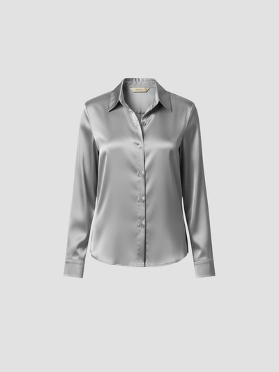 SOLENNE | BLUSA DE SATÉN PARA MUJER – ELEGANCIA ATEMPORAL CON ACABADO LUMINOSO