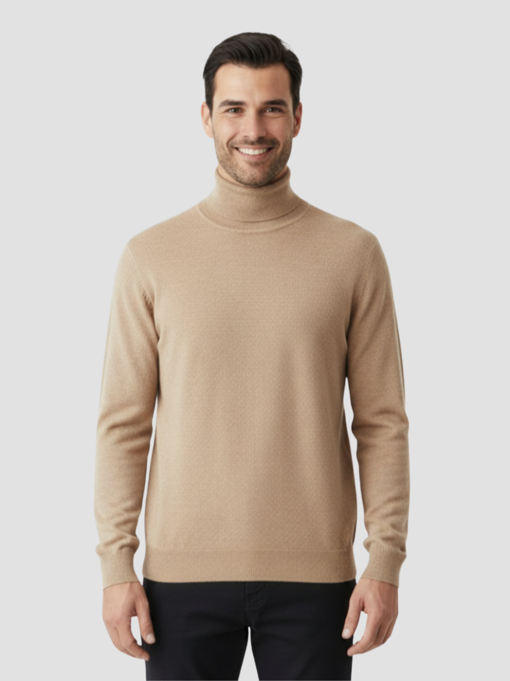 SAÚL | JERSEY DE CUELLO ALTO | LOOK MINIMALISTA Y VERSÁTIL