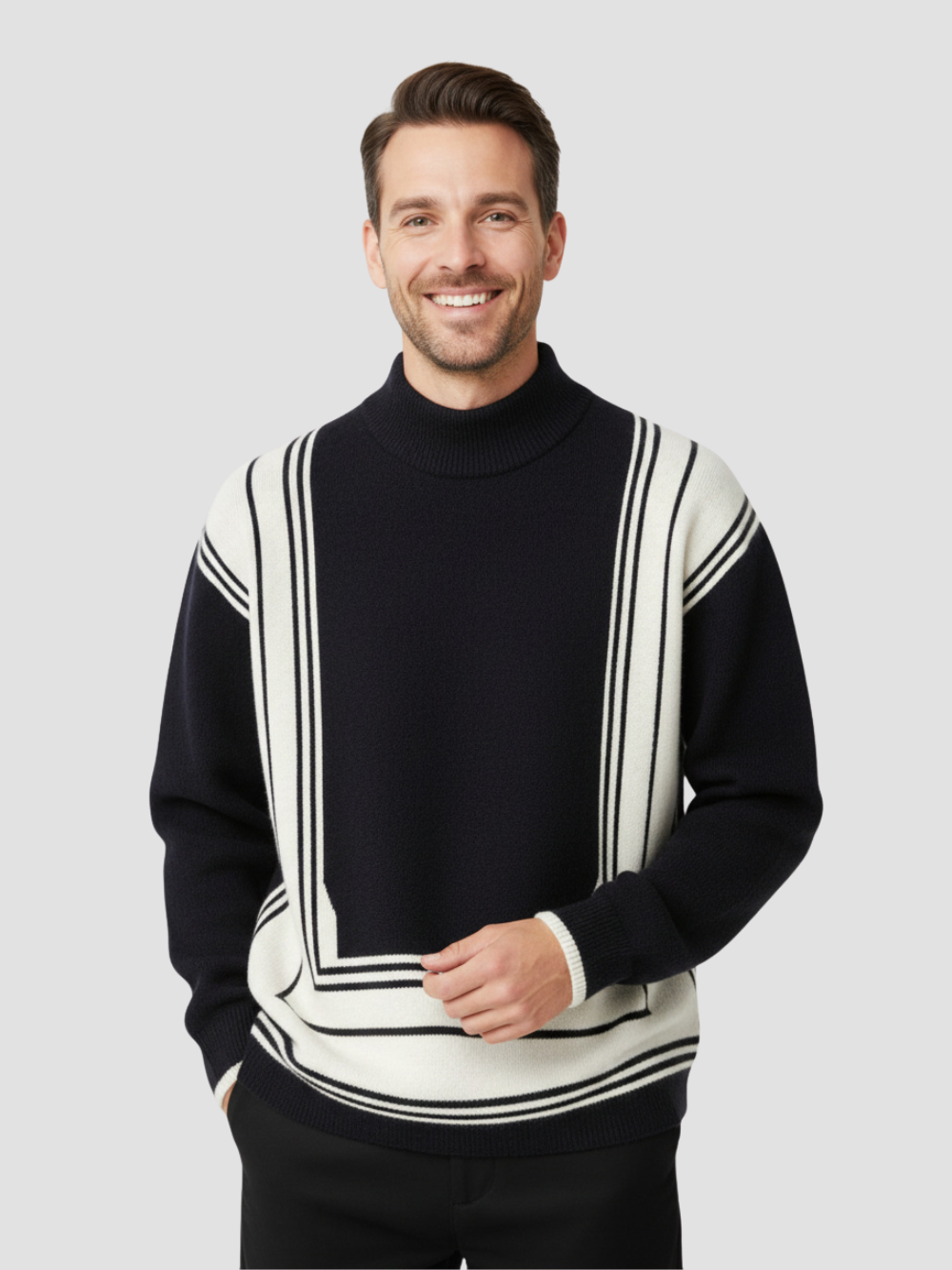 MARZANO | JERSEY CUELLO ALTO | PATRÓN GEOMÉTRICO