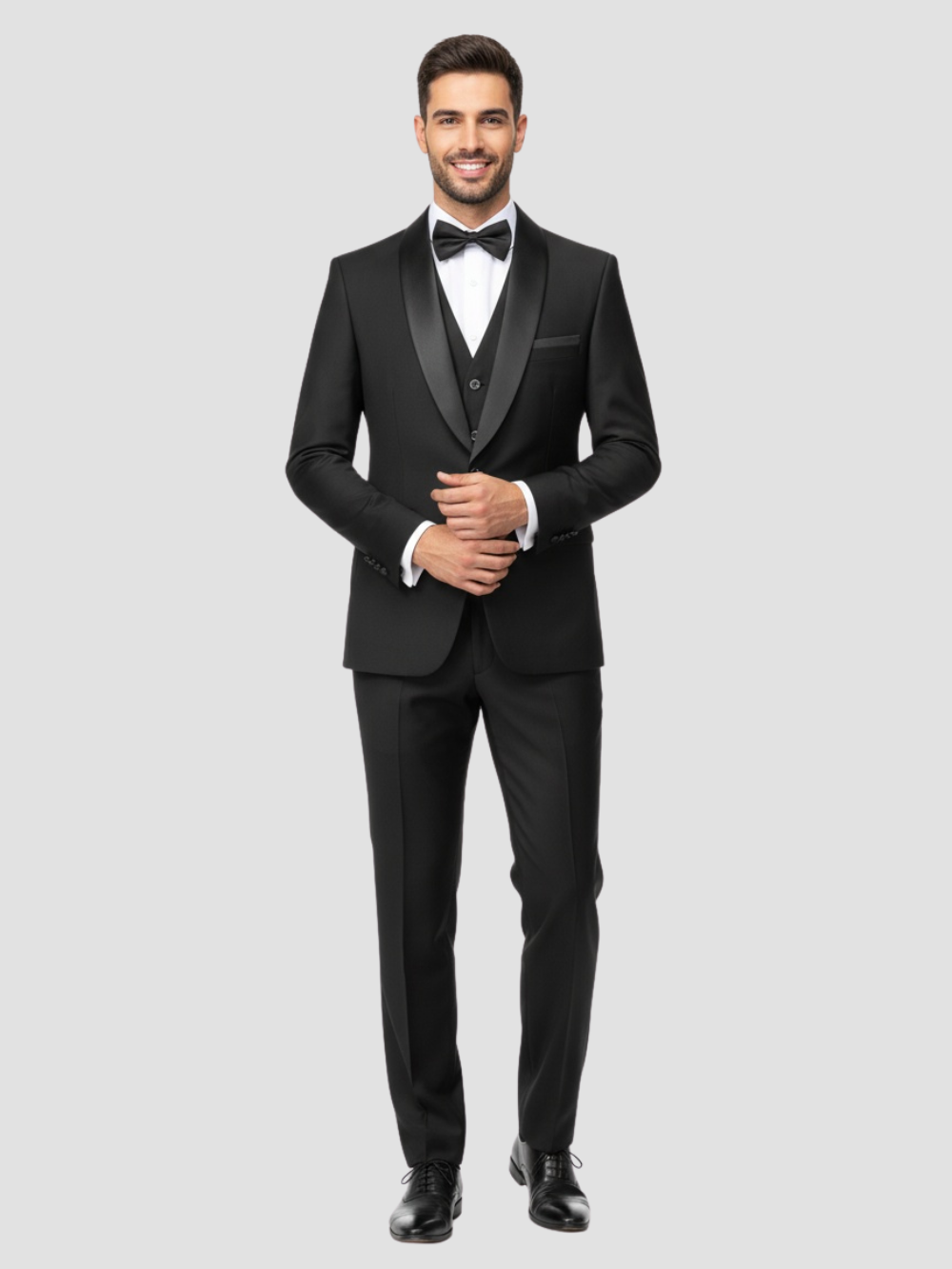 LEANDRO | TRAJE DE HOMBRE | SOLAPA SATINADA Y CORTE IMPECABLE