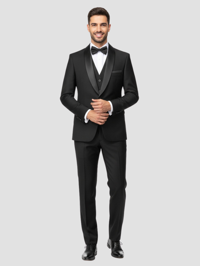 LEANDRO | TRAJE DE HOMBRE | SOLAPA SATINADA Y CORTE IMPECABLE