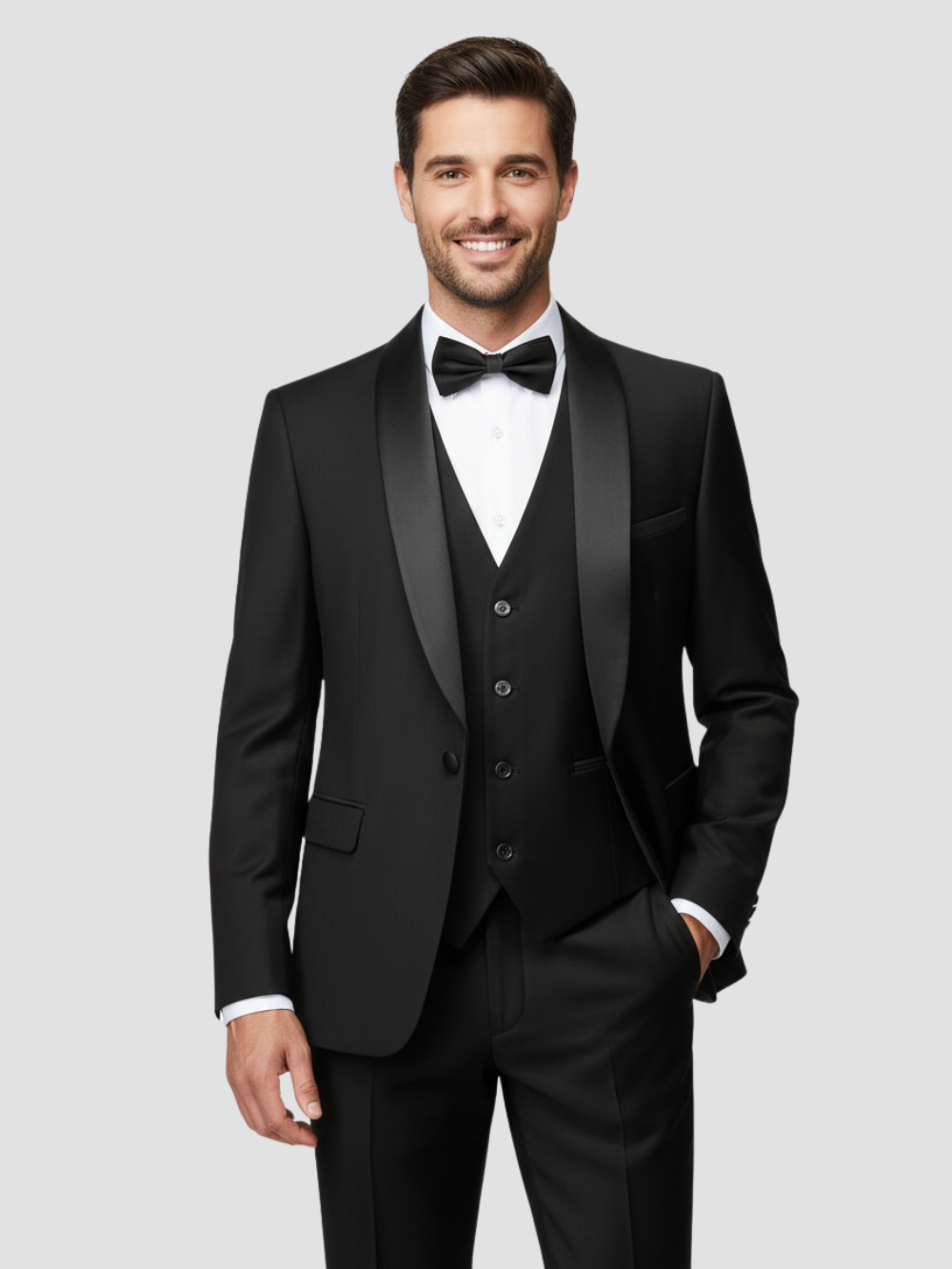 LEANDRO | TRAJE DE HOMBRE | SOLAPA SATINADA Y CORTE IMPECABLE