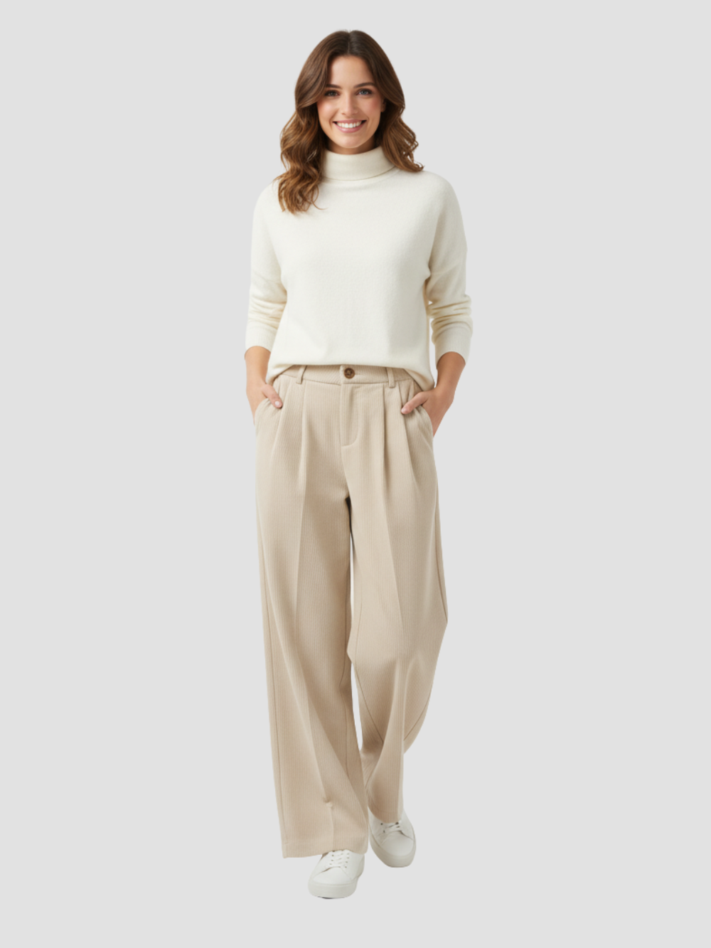 CORDELLE | PANTALONES DE PANA DE TIRO ALTO PARA MUJER – ESTILO SOFISTICADO