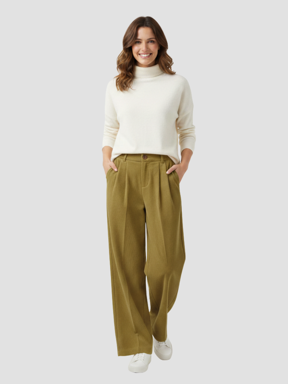 CORDELLE | PANTALONES DE PANA DE TIRO ALTO PARA MUJER – ESTILO SOFISTICADO