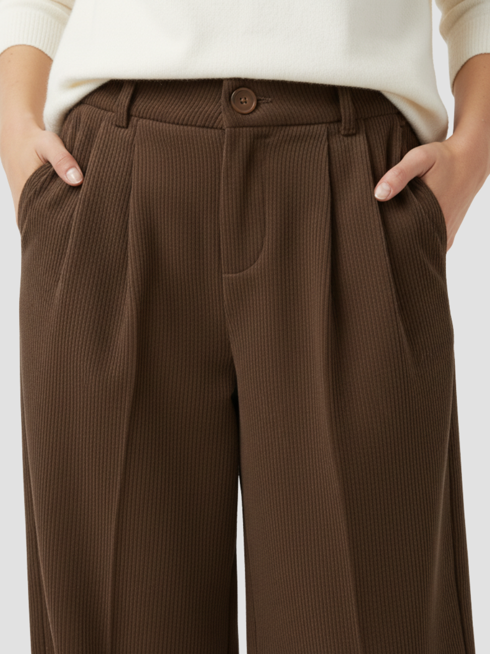 CORDELLE | PANTALONES DE PANA DE TIRO ALTO PARA MUJER – ESTILO SOFISTICADO