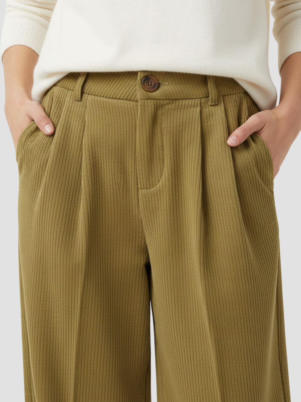 CORDELLE | PANTALONES DE PANA DE TIRO ALTO PARA MUJER – ESTILO SOFISTICADO