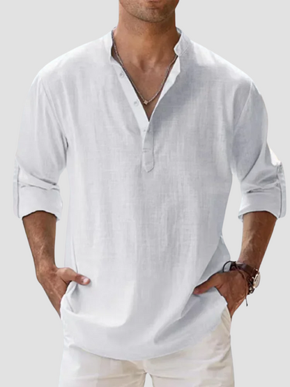 DORADO | CAMISETA HENLEY LARGA | ESTILO CASUAL-ELEGANTE
