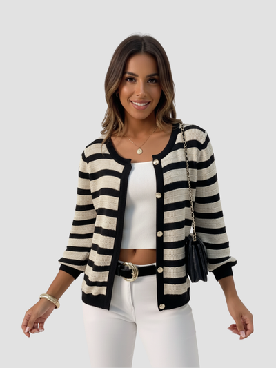 ESTELA | CÁRDIGAN DE MUJER | PUNTO A RAYAS Y ESTILO CASUAL