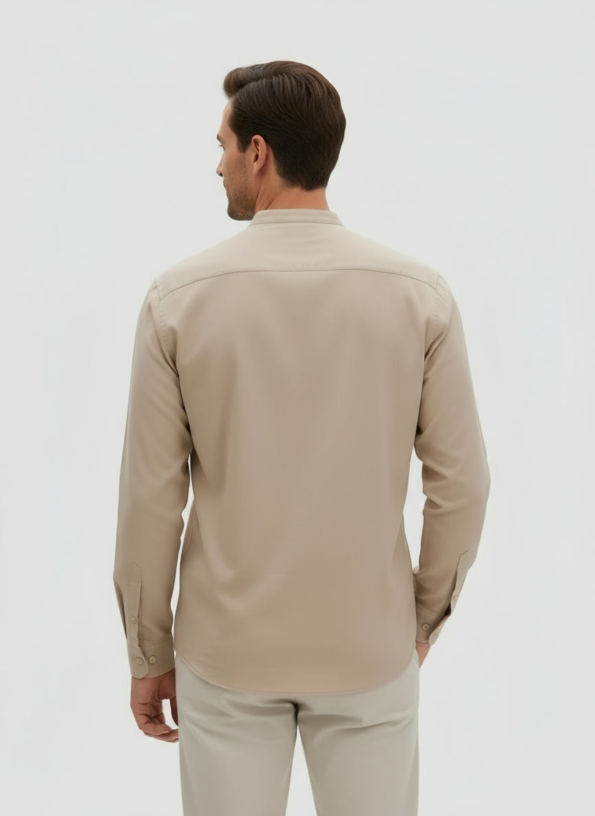 DORADO | CAMISETA HENLEY LARGA | ESTILO CASUAL-ELEGANTE