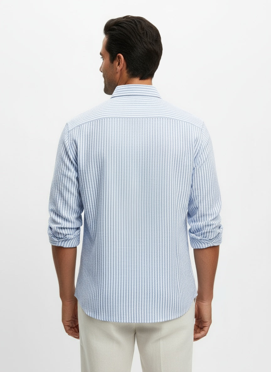 MARIN | CAMISA LINO-ALGODÓN A RAYAS | FRESCURA Y ESTILO