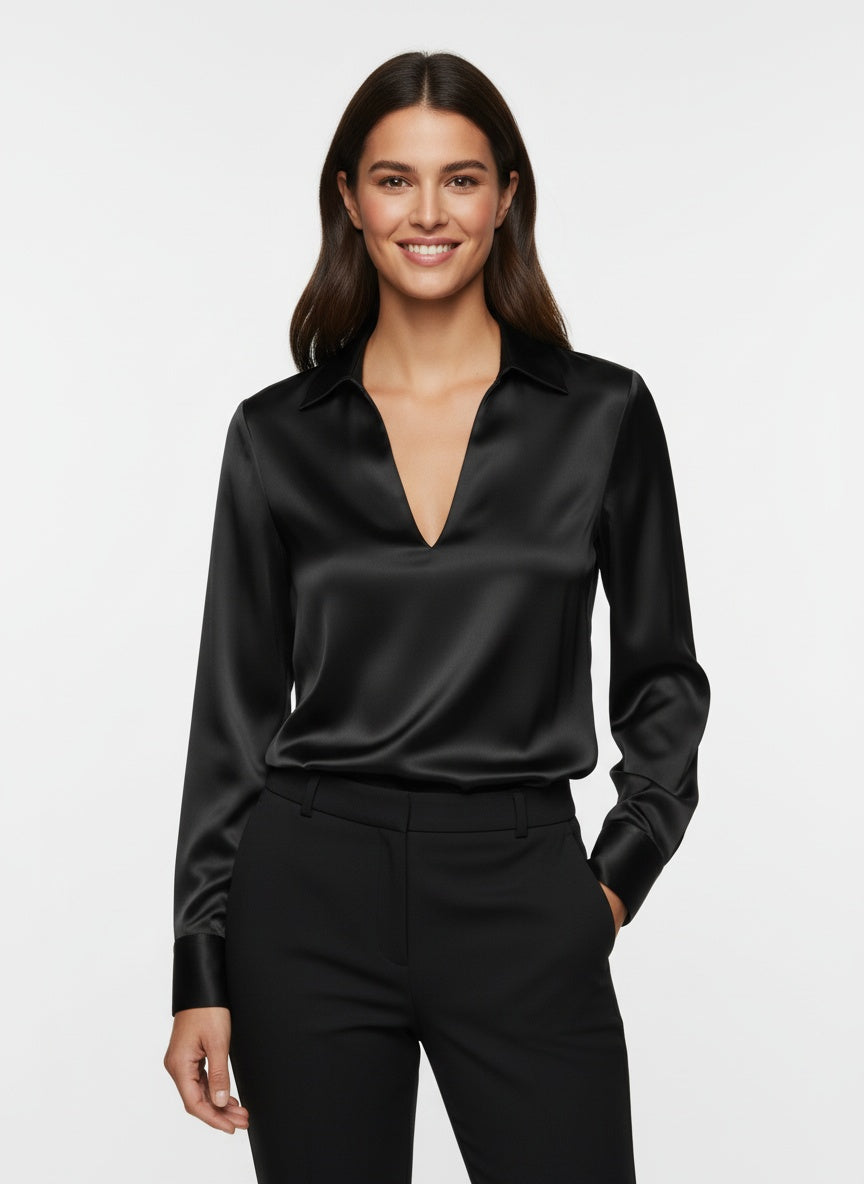 AURELIA | BLUSA DE SATÉN | SOFISTICACIÓN FLUIDA Y ESTILO ATEMPORAL