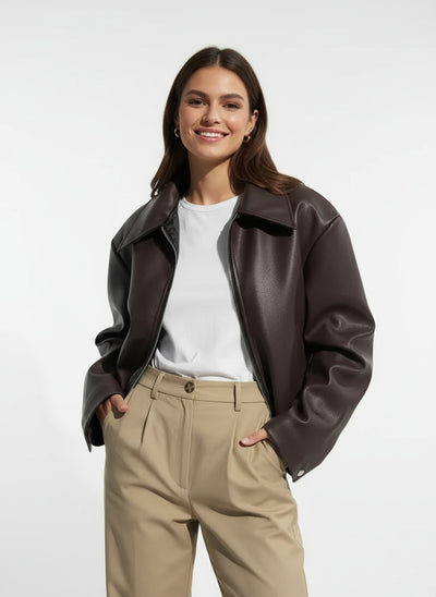 ARABELA | CHAQUETA DE CUERO PARA MUJER – ELEGANCIA AUDAZ Y SOFISTICACIÓN CONTEMPORÁNEA