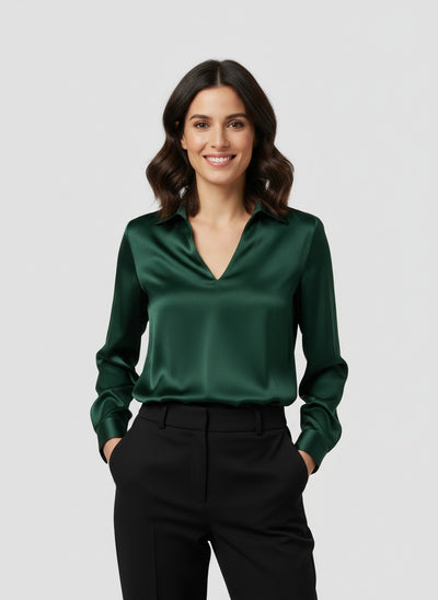 AURELIA | BLUSA DE SATÉN | SOFISTICACIÓN FLUIDA Y ESTILO ATEMPORAL