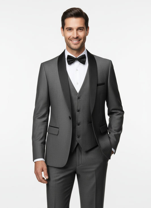 LEANDRO | TRAJE DE HOMBRE | SOLAPA SATINADA Y CORTE IMPECABLE