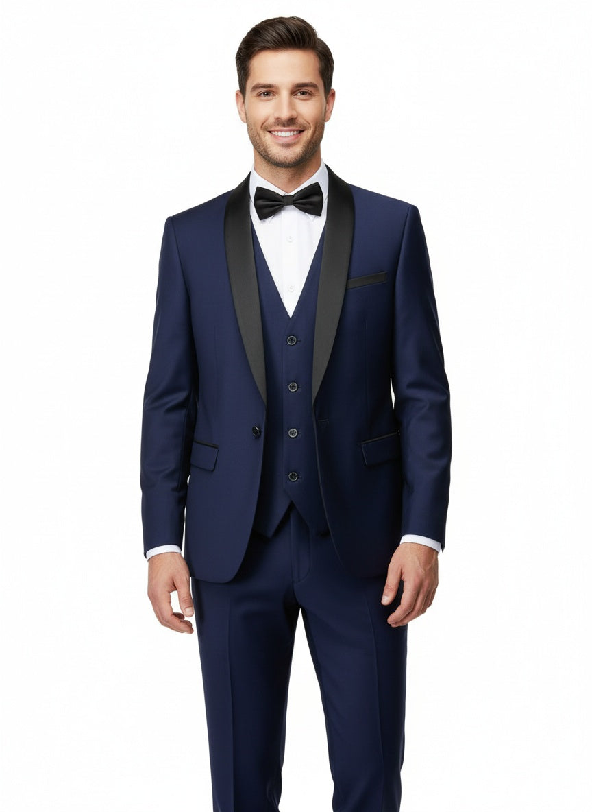 LEANDRO | TRAJE DE HOMBRE | SOLAPA SATINADA Y CORTE IMPECABLE