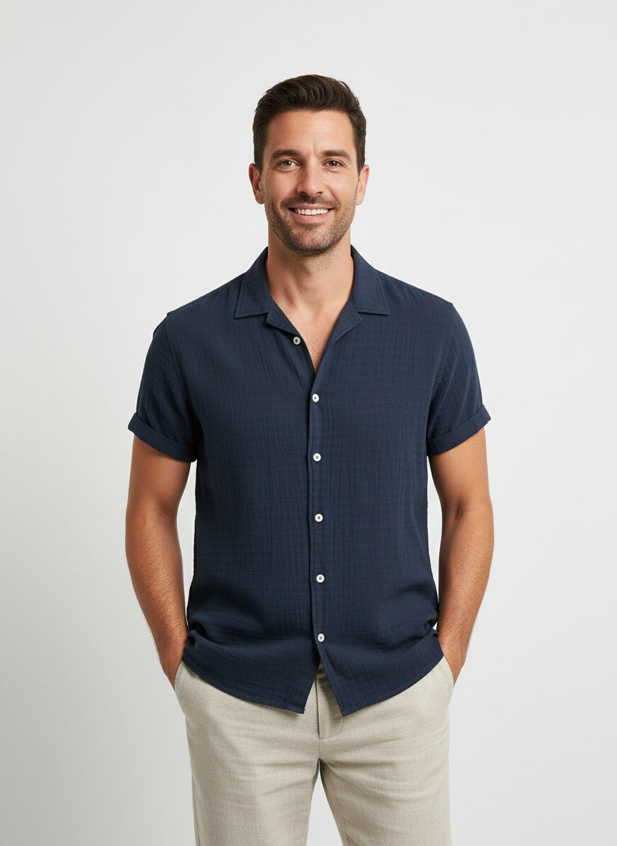 NICOLÁS | CAMISA LINO HOMBRE | MANGAS CORTAS Y LIGEREZA
