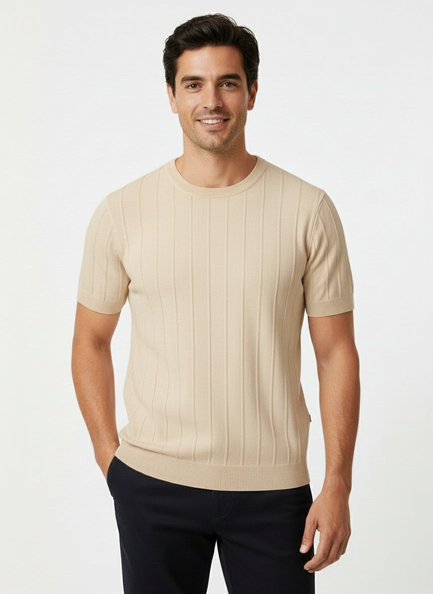 DIEGO | CAMISETA PUNTO HOMBRE | TEXTURA ACANALADA